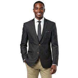 Black 2-Tone Micro Diamond Pattern Mens Sport Coat Blazer